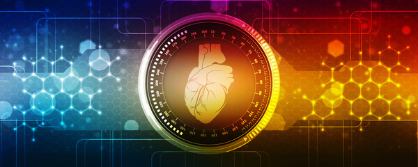 Poster - 2d illustration  Anatomy of Human Heart 
