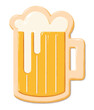 © Sophie Alp - sugar cookie beer pint with foam shape and yellow shiny glazing - sweet dessert transparent illustration - cookie decoration pub beverage - transparent background png food illustration clipart