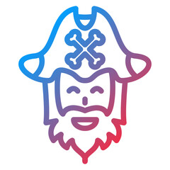 Poster - Vector Design Pirate Beard Icon Style