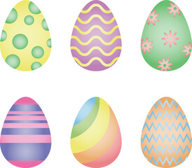 Wall Mural - set of Easter eggs vector image or clipart