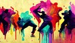 colorful art of crazy hip hop dance 8k background