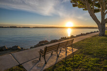 San Diego Harbor Sunset From Harbor Island.