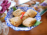 Fototapeta Storczyk - LA TIENG : Traditional Thai dessert on bamboo dish