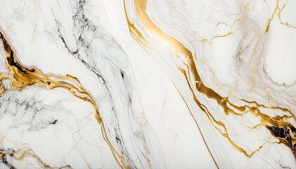 Wall Mural - gold and white marble stone textured background wallpaper. generative ai