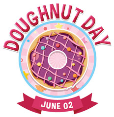 Sticker - Happy doughnut day in June logo