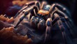 Cute tarantula spider closeup macro. Generative AI