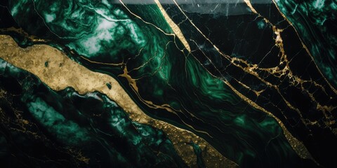 Wall Mural - gold and green marble stone textured background wallpaper. generative ai