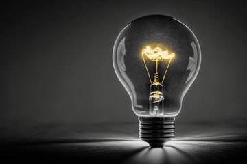 Sticker - Lightbulb concept with copy space for innovative ideas, novel approaches, and ground breaking techniques. Generative AI