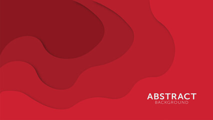 Wall Mural - Red paper cut rounded shapes, abstract background in modern paper style for decor element or template.