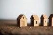 © Mountains Hunter - Model of miniature wooden houses. Generative AI.