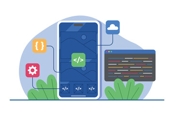App development vector illustration. App design vector illustration.