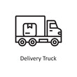© Optima GFX - Delivery Truck vector outline Icon Design illustration. Logistic Symbol on White background EPS 10 File