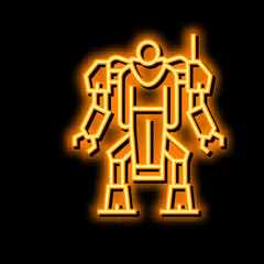 Canvas Print - augmenting robot neon glow icon illustration