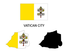 Vatican City Flag And Map Illustration Vector