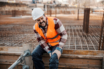 A worker injured his leg on site.