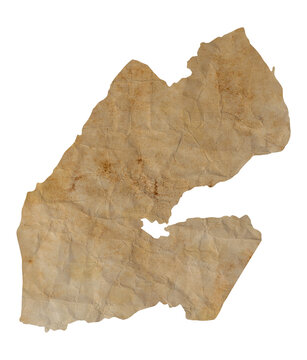 Fototapete - map of Djibouti on old brown grunge paper