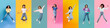 © Prostock-studio - Group Of Happy Overjoyed Females Jumping In Air Over Colorful Backgrounds
