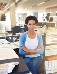 Wall Mural - Ill achieve my goals. Cropped portrait of a young architect working at her desk.