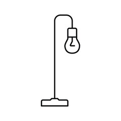 Sticker - electric table lamp line icon vector illustration