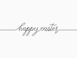 simple black happy easter text calligraphic lettering continuous lines  for celebrating theme like background, banner, label, cover, card, label, wallpaper, paper etc. vector design.