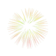 Yellow Fireworks Effect  Isolated On Transparent Background