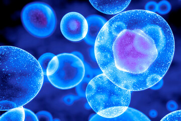 Wall Mural - artificial cell capable of ingesting, processing and eliminating organic materials. 3d rendering