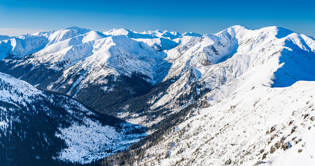 Canvas Print - Poland 2022. Beautiful view on the snow Tatry.
Zakopane, Giewont, Kasprowy Wierch, Swinica, Rysy, Kresanica