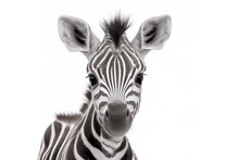 Baby Zebra Portrait. Generative AI Illustration