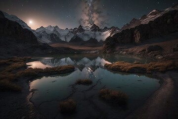 Wall Mural - In Chile's Conguillio National Park, you can see a wide range of natural settings, both day and night. Generative AI