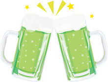 聖パトリックスデーの緑のビールのジョッキ