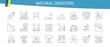 © Ruslan Ivantsov - Natural disasters, pollution, related to evacuation, editable stroke icons Vector illustration