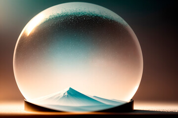 Wall Mural - snow globe illustration, snowy, winter elements. generative ai