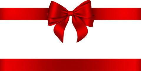 Wall Mural - red ribbon with bow