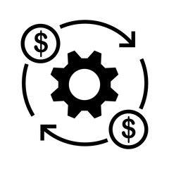 Poster - financial management icon, process vector