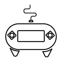 Sticker - Joystick videogame controller. Gamer controlling device vector icon.
