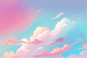 Wall Mural - Pastel Color Of Sky Background. Illustration Graphic Design. Generative AI
