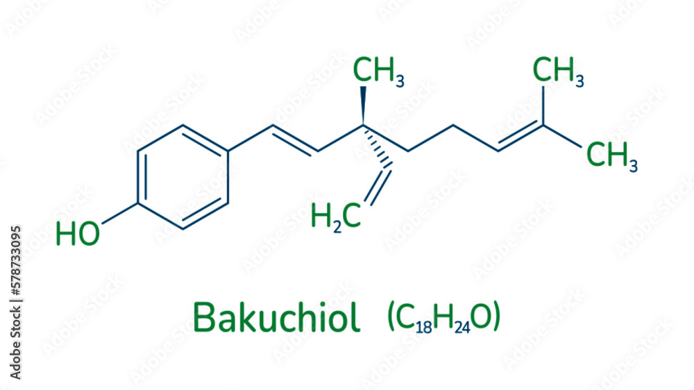 Bakuchiol Chemical Formula Vector Illustration Meroterpene Skeletal bakuchiol-chemical-formula-vector-illustration-meroterpene-skeletal