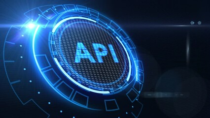 API - Application Programming Interface. Software development tool. Business, modern technology, internet and networking concept.