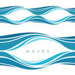 Seamless beautiful waves. Vector blue marine pattern. Stylized design.