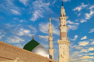 masjid nabi of medina. green dome