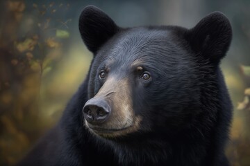 Wall Mural - bears (arctos) Black bear. just a regular old bear. Photographic portrait taken at close range. Generative AI