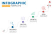 Infographic design template. Timeline concept with 4 options or steps template. layout, diagram, annual, rocket, start up, report, presentation. Vector illustration.	