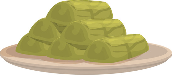 Dolma icon cartoon vector. Cuisine food. Dinner leaf