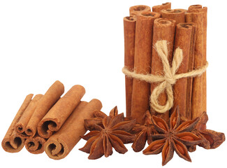 Wall Mural - Some aromatic cinnamon with star anise