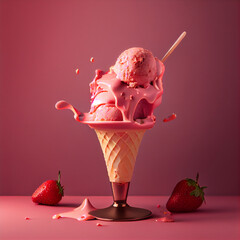 Canvas Print - ice cream in a glass