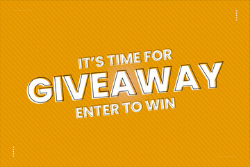 Giveaway social media and banner template with orange background