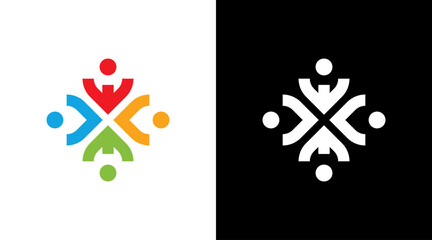 Poster - Community people group logo Monogram icon Design Concept