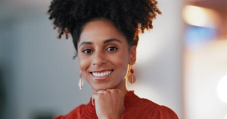 Wall Mural - Leadership, confidence and face of a business woman in the office with a positive mindset. Professional, happy and portrait of a corporate female employee with a smile standing in workplace in Mexico