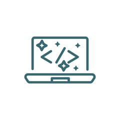 clean code icon. Thin line clean code icon from information technology collection. Outline vector isolated on white background. Editable clean code symbol can be used web and mobile