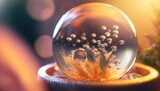 Fototapeta Kosmos -  a close up of a glass ball with a flower inside.  generative ai